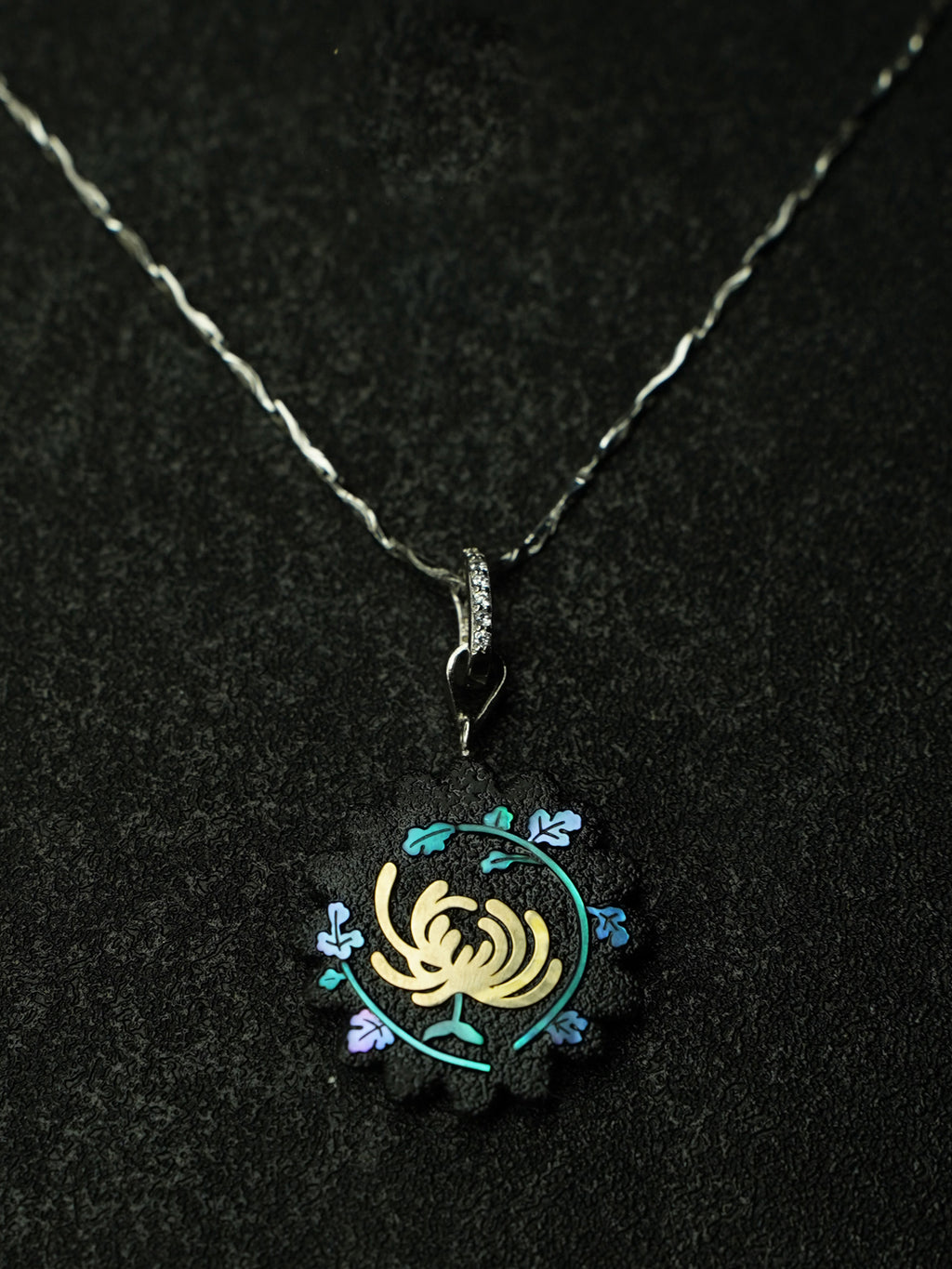 Twelve Flora Series — September Chrysanthemum Pendant Necklace
