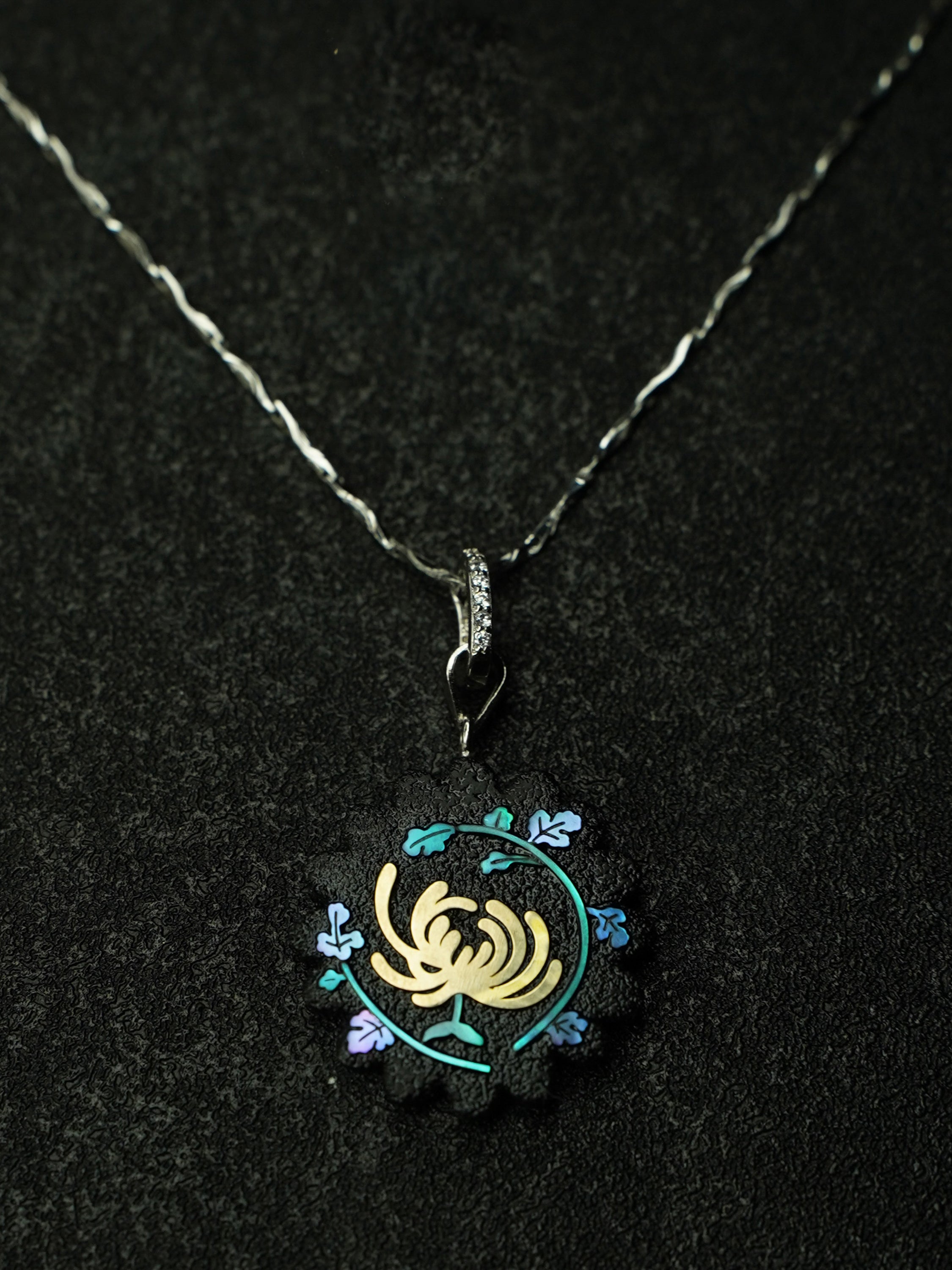 Twelve Flora Series — September Chrysanthemum Pendant Necklace