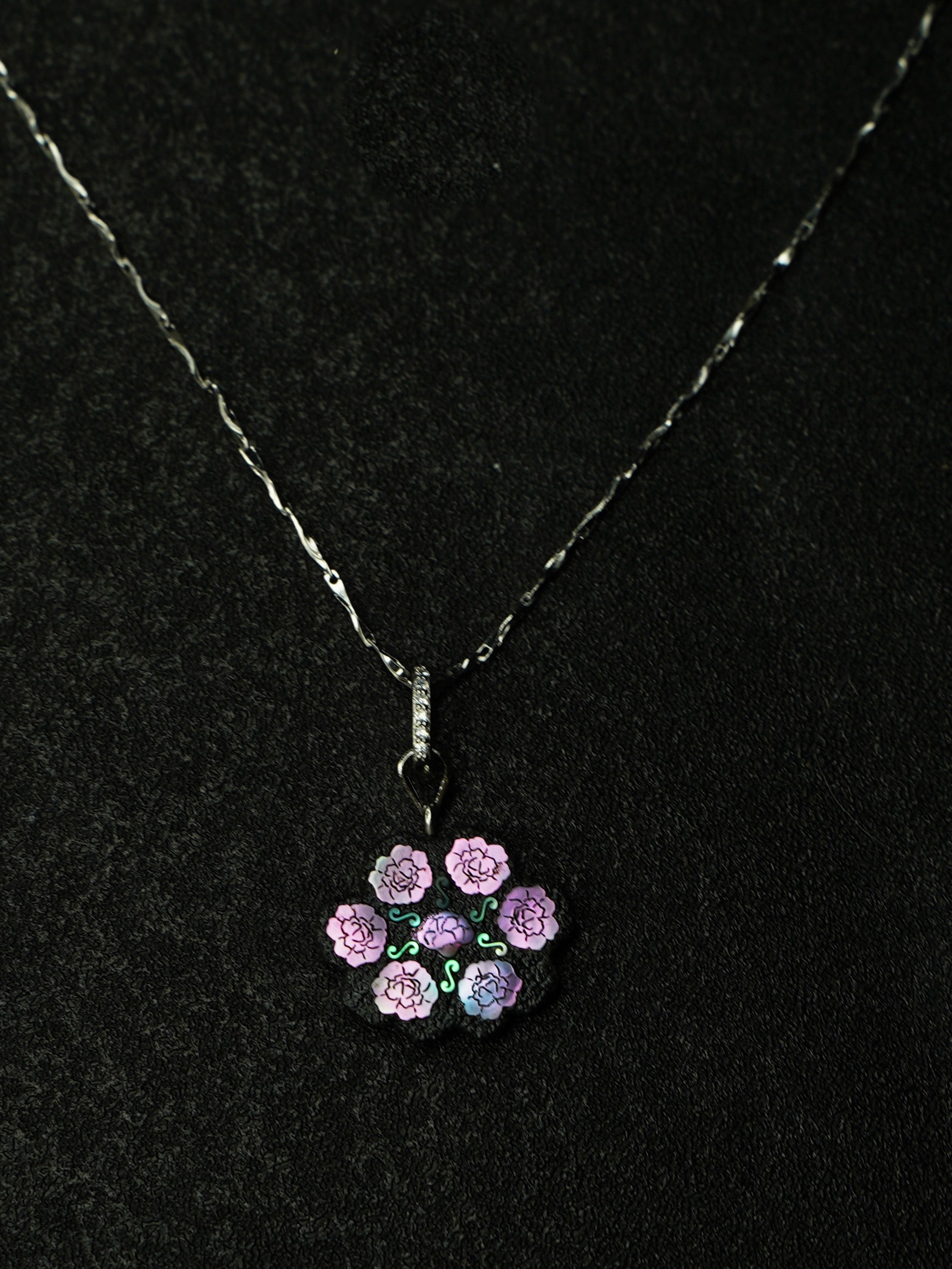 Twelve Flora Series — October Hibiscus Pendant Necklace