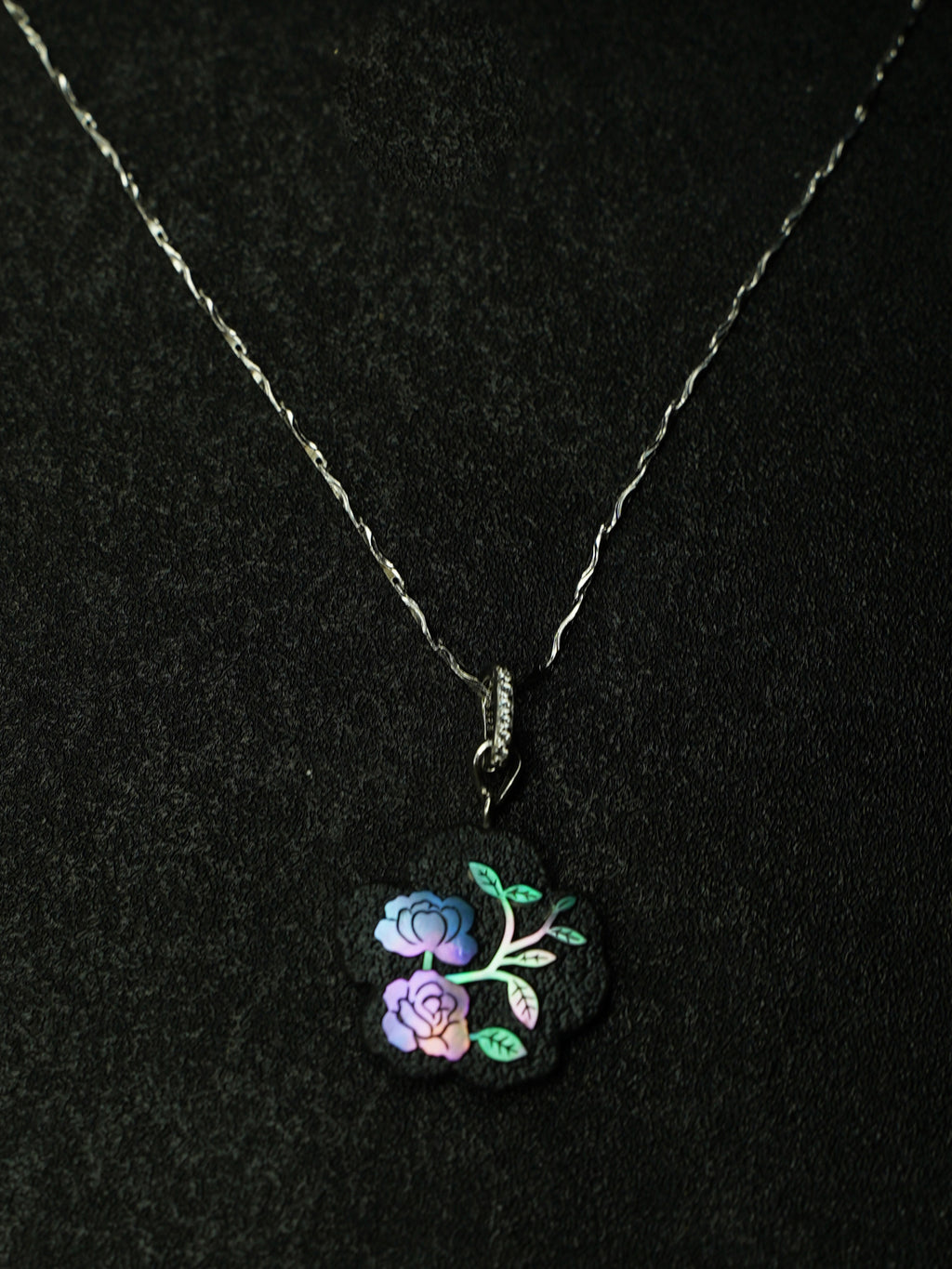 Twelve Flora Series — November Rose Pendant Necklace