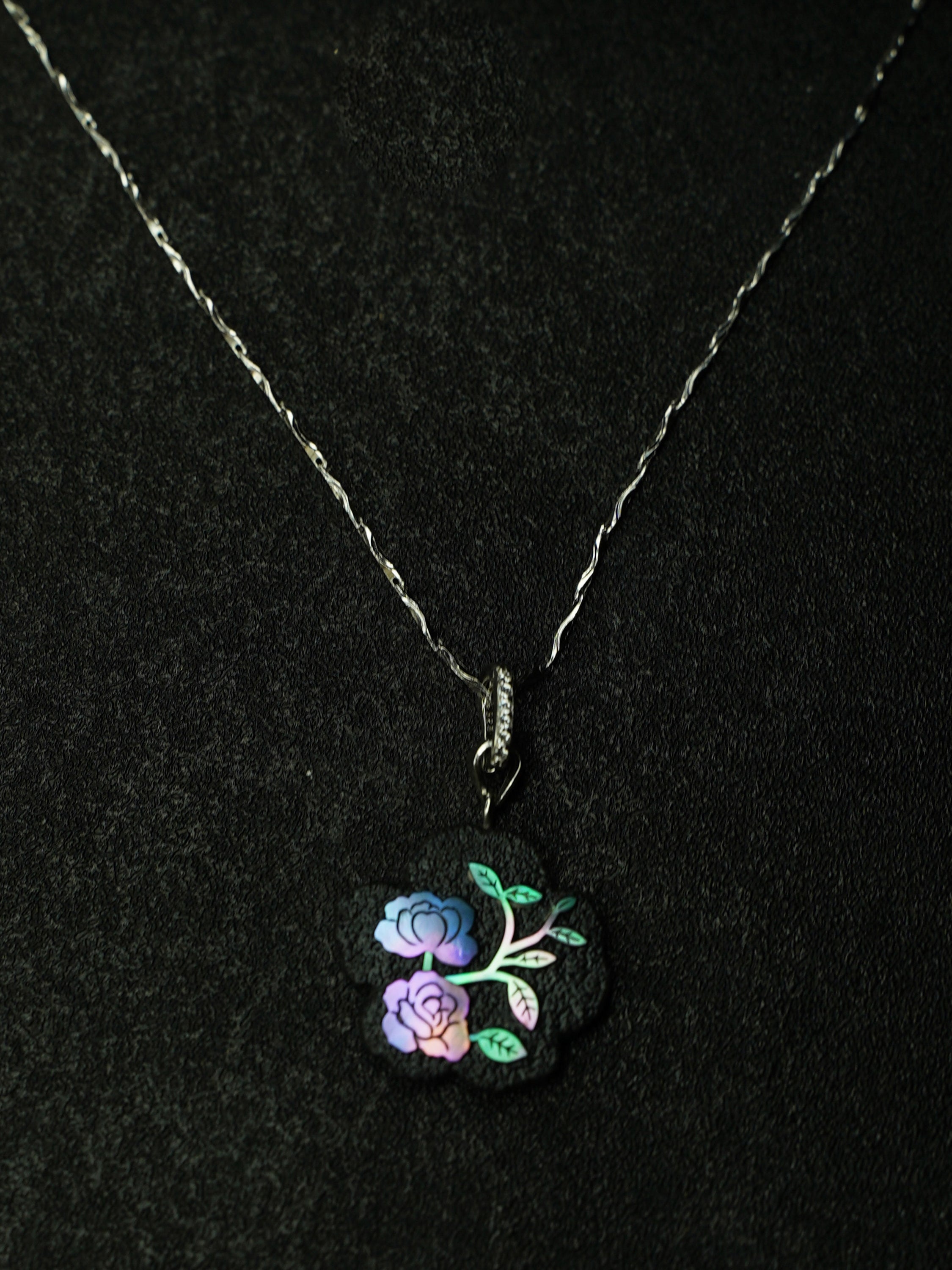 Twelve Flora Series — November Rose Pendant Necklace