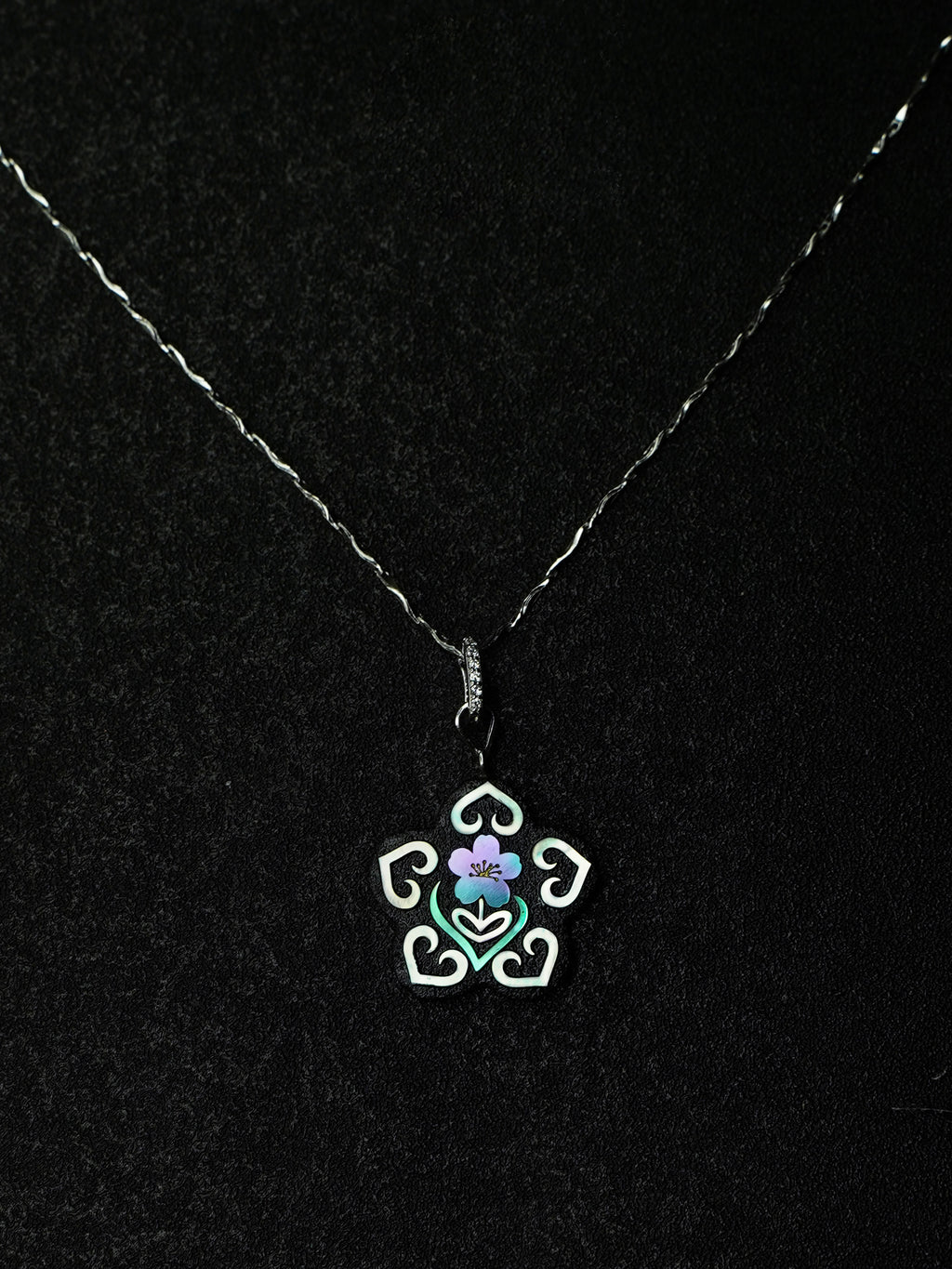 Twelve Flora Series — March Peach Blossom  Pendant Necklace