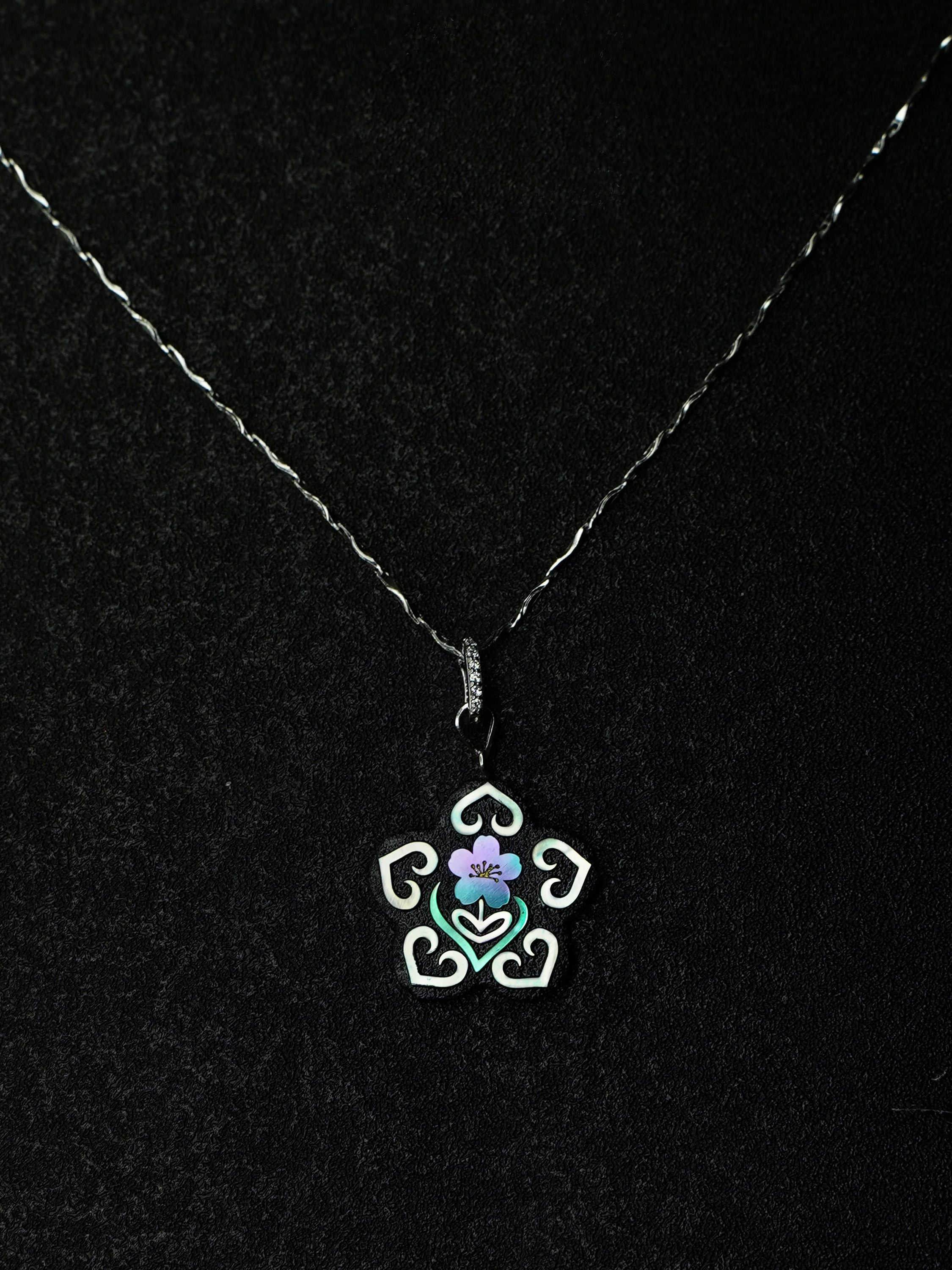 Twelve Flora Series — March Peach Blossom  Pendant Necklace