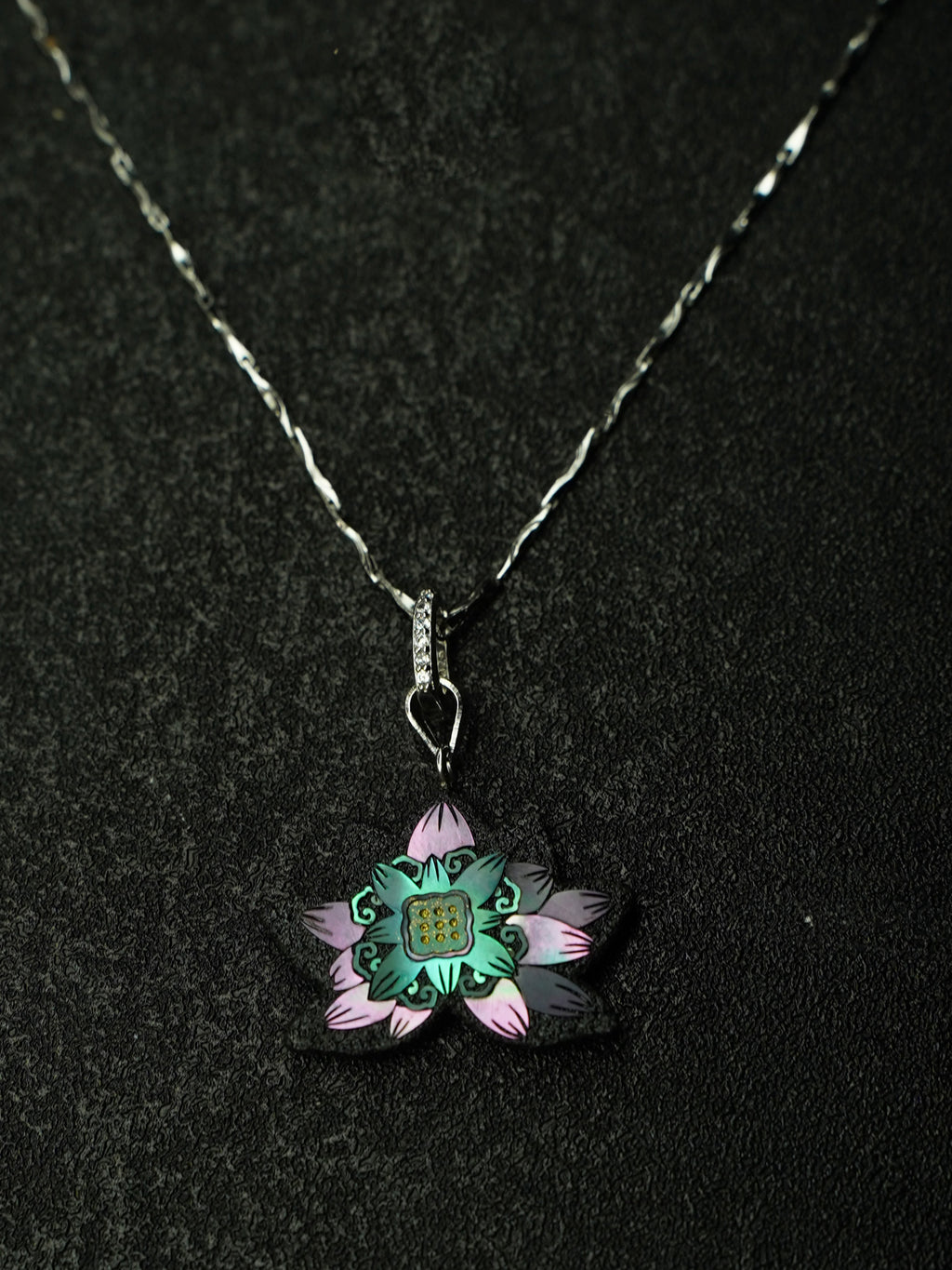 Twelve Flora Series — June Lotus  Pendant Necklace
