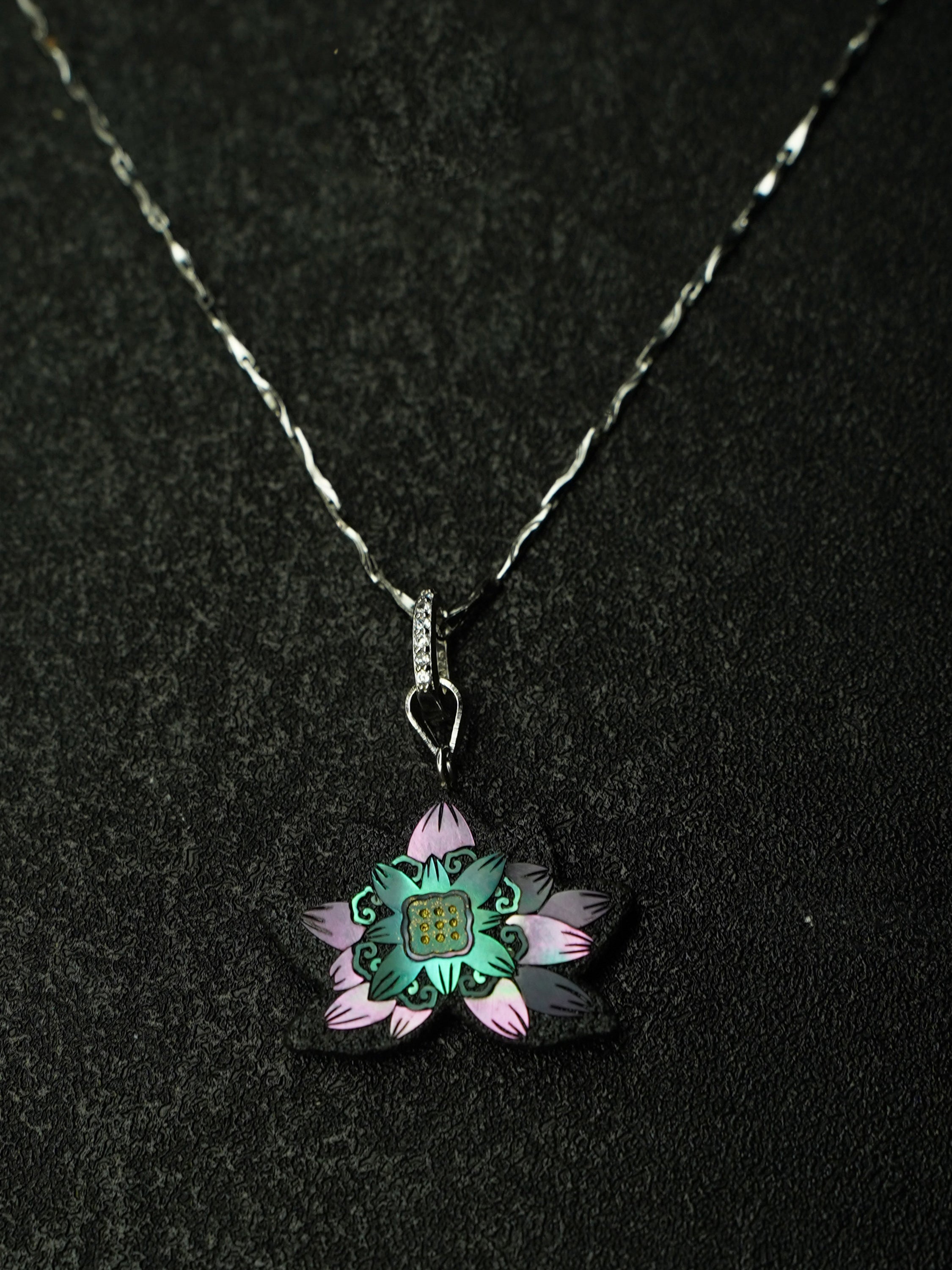 Twelve Flora Series — June Lotus  Pendant Necklace