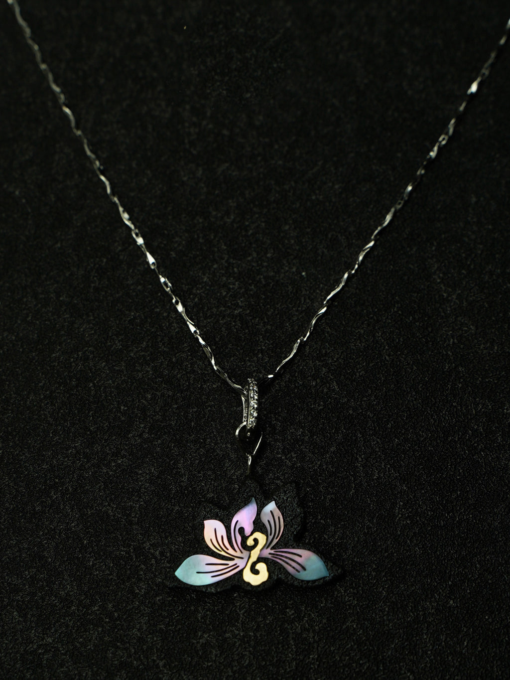 Twelve Flora Series — July Orchid Pendant Necklace