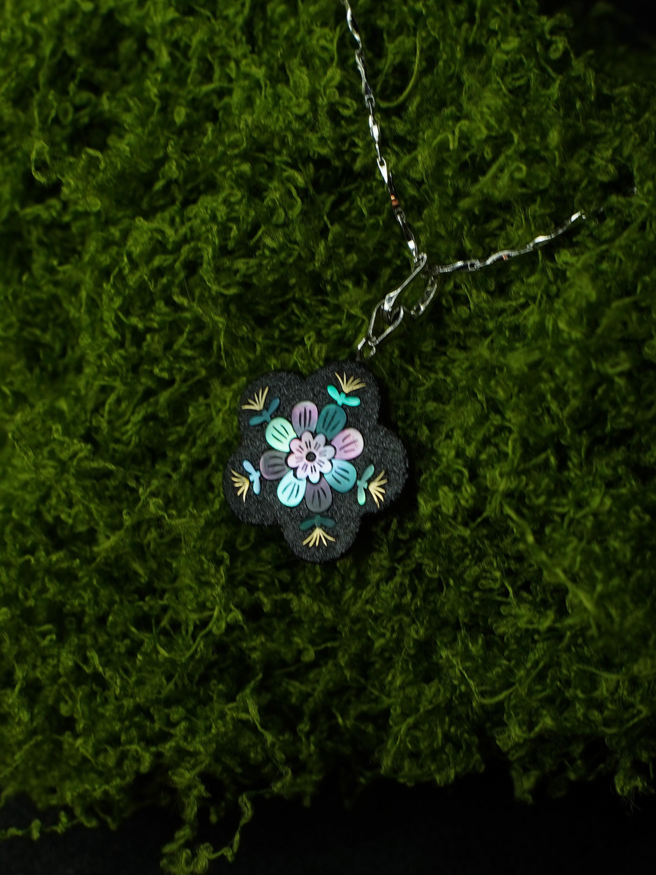 Twelve Flora Series — December Plum Blossom Pendant Necklace