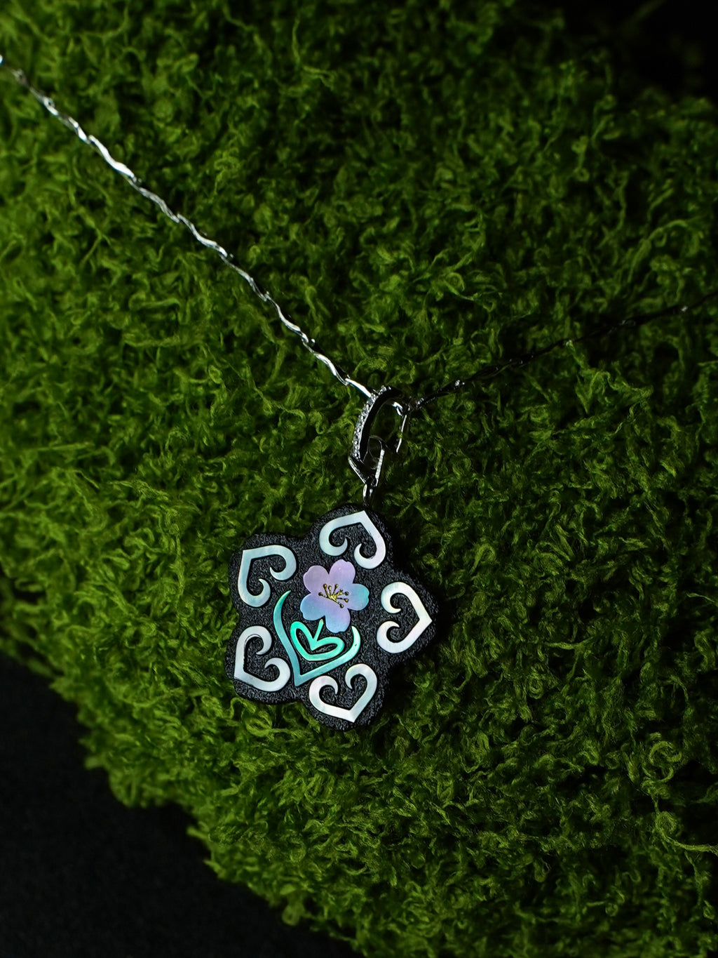 Twelve Flora Series — March Peach Blossom  Pendant Necklace