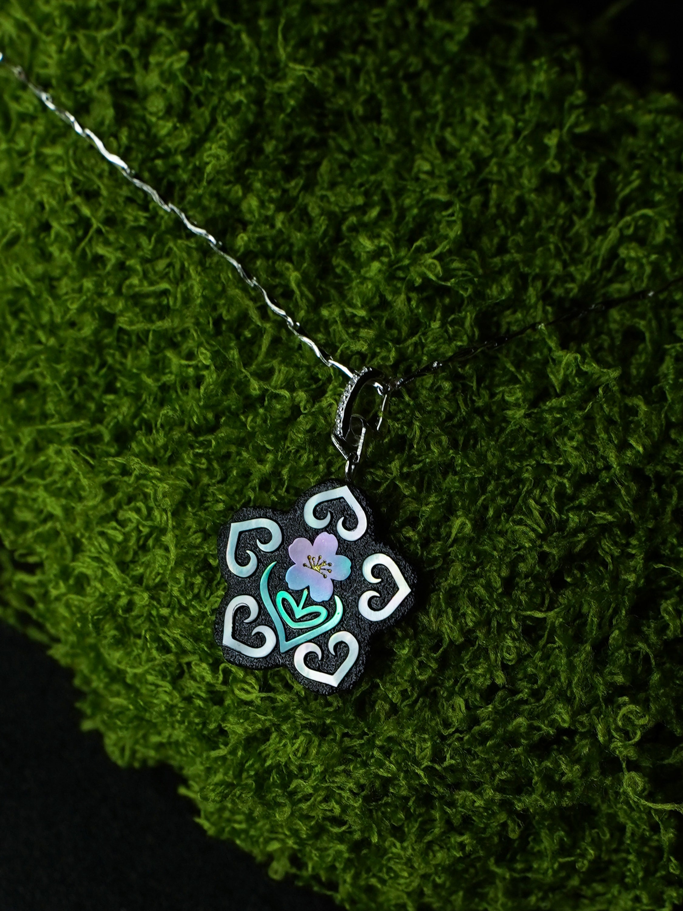 Twelve Flora Series — March Peach Blossom  Pendant Necklace