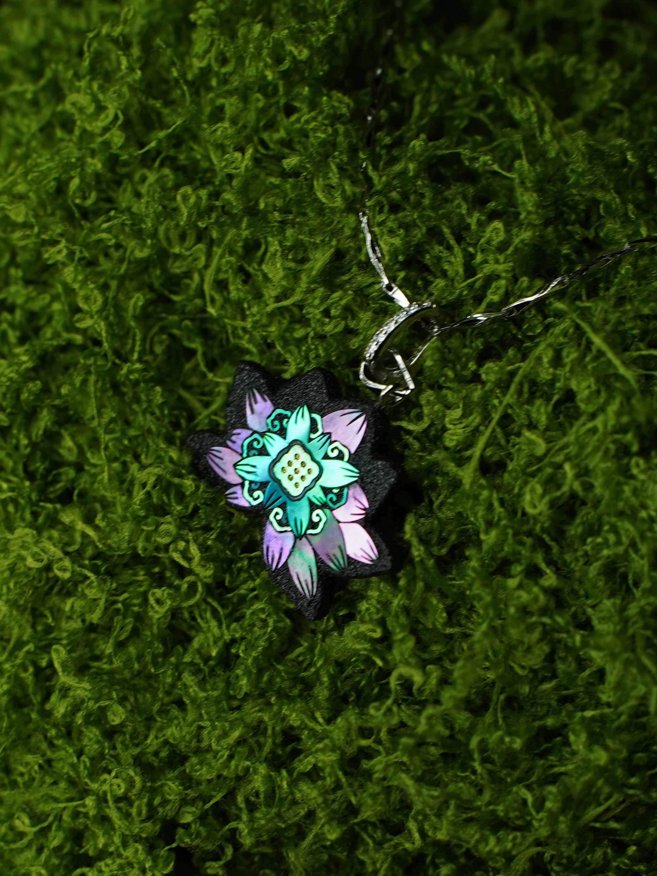 Twelve Flora Series — June Lotus  Pendant Necklace