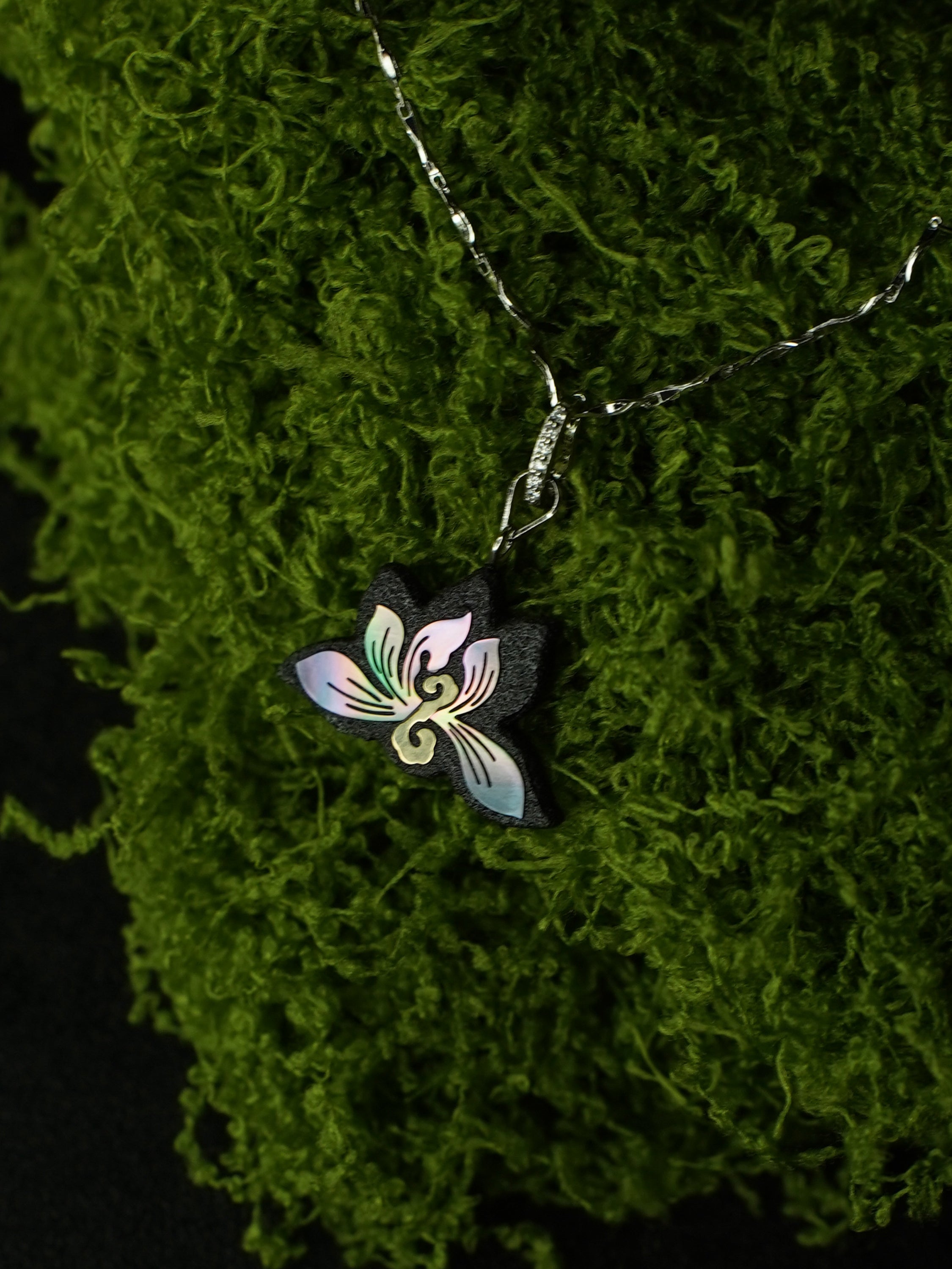 Twelve Flora Series — July Orchid Pendant Necklace