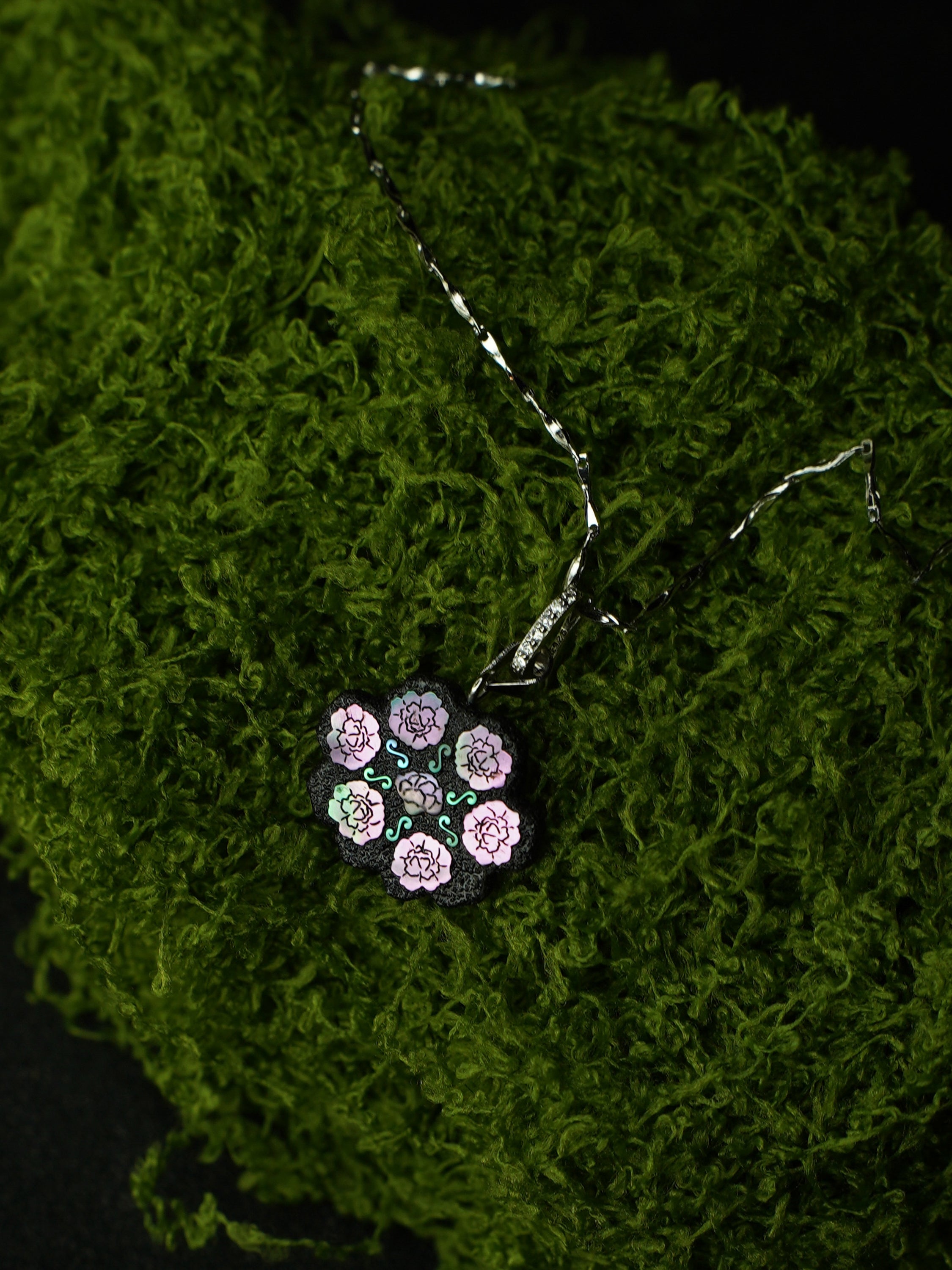 Twelve Flora Series — October Hibiscus Pendant Necklace