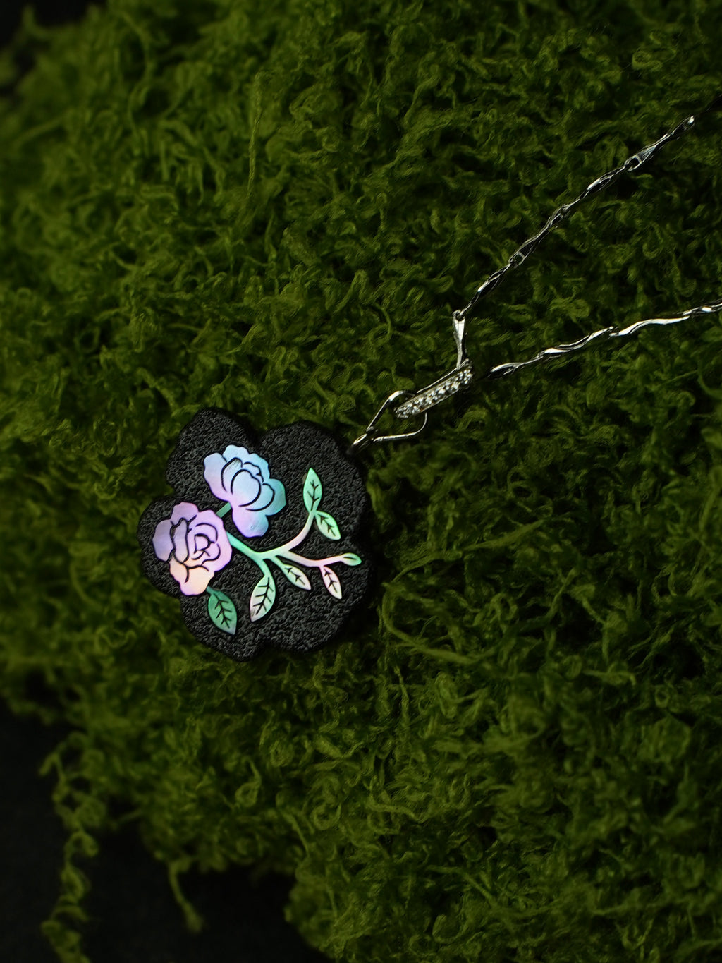 Twelve Flora Series — November Rose Pendant Necklace