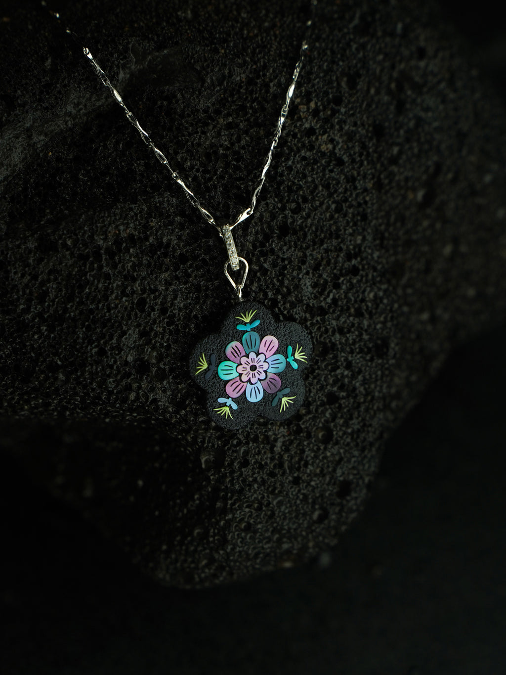 Twelve Flora Series — December Plum Blossom Pendant Necklace