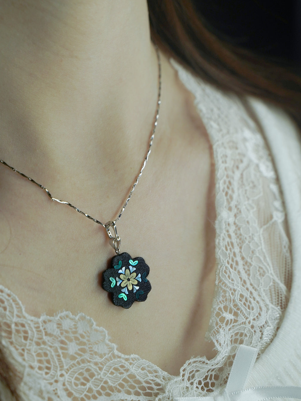 Twelve Flora Series — February Winter Jasmine  Pendant Necklace