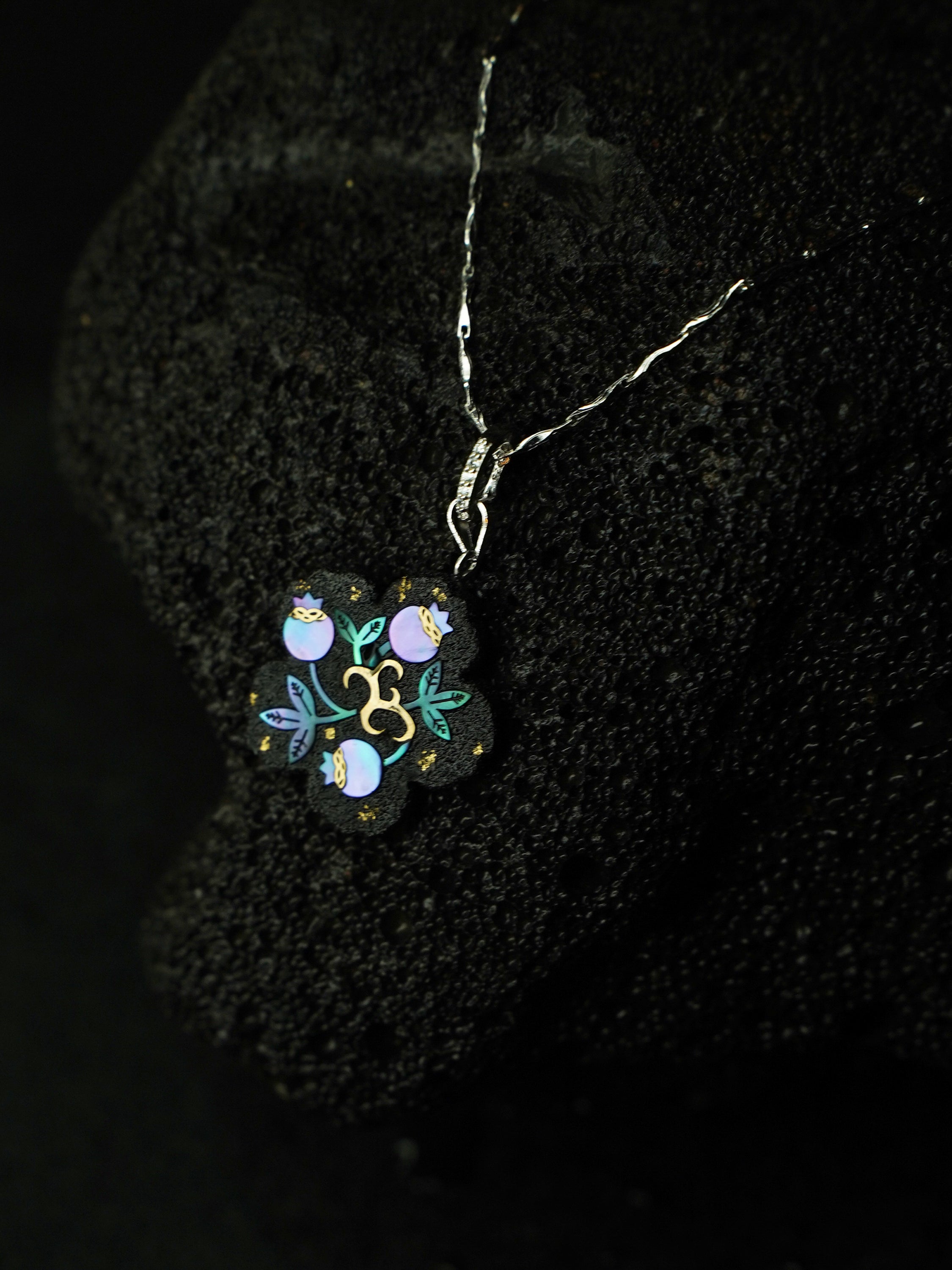 Twelve Flora Series — May Pomegranate  Pendant Necklace