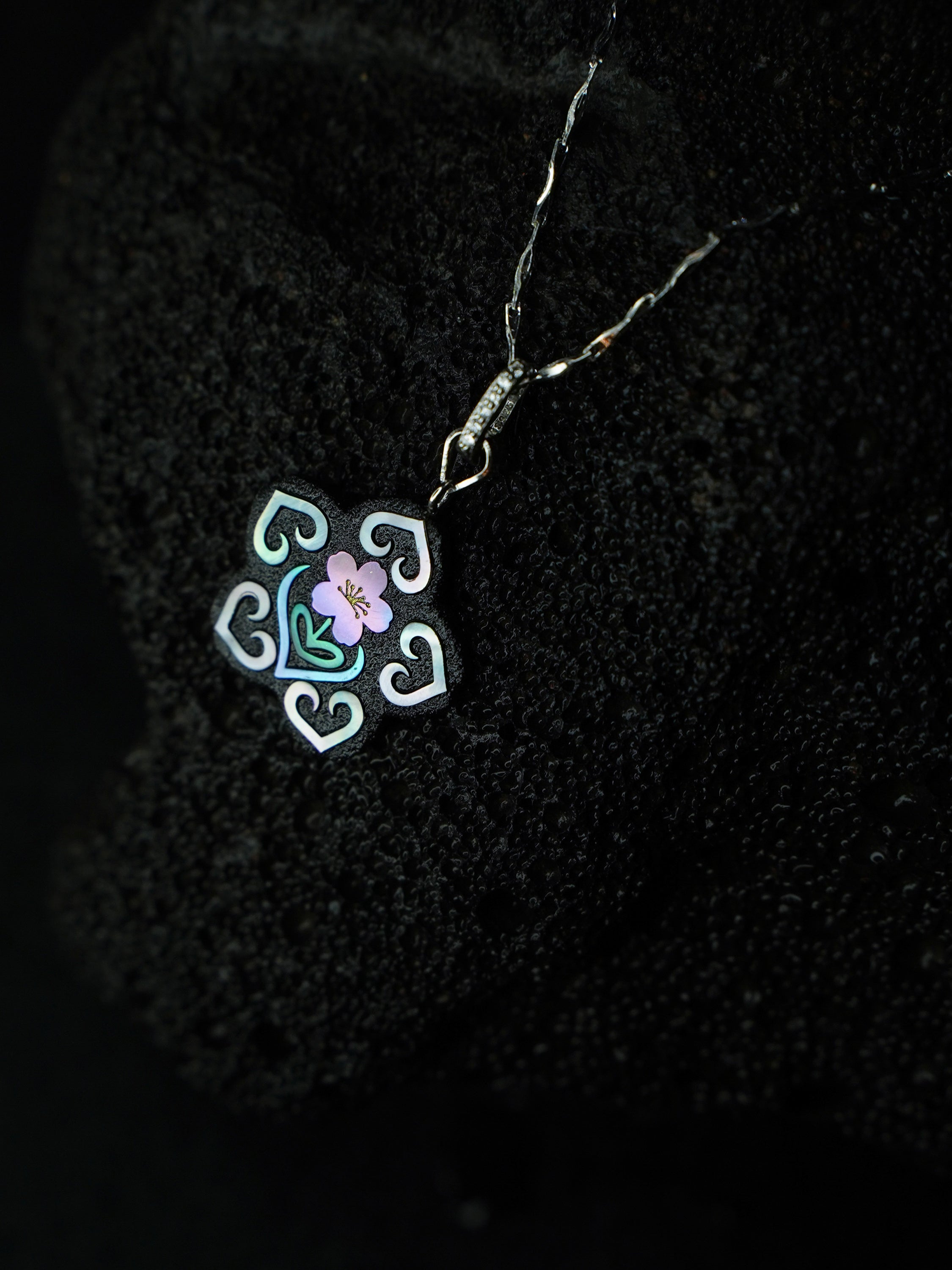 Twelve Flora Series — March Peach Blossom  Pendant Necklace