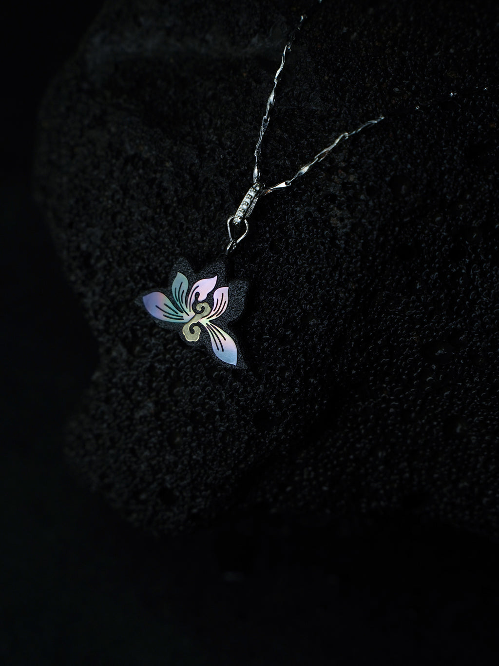 Twelve Flora Series — July Orchid Pendant Necklace