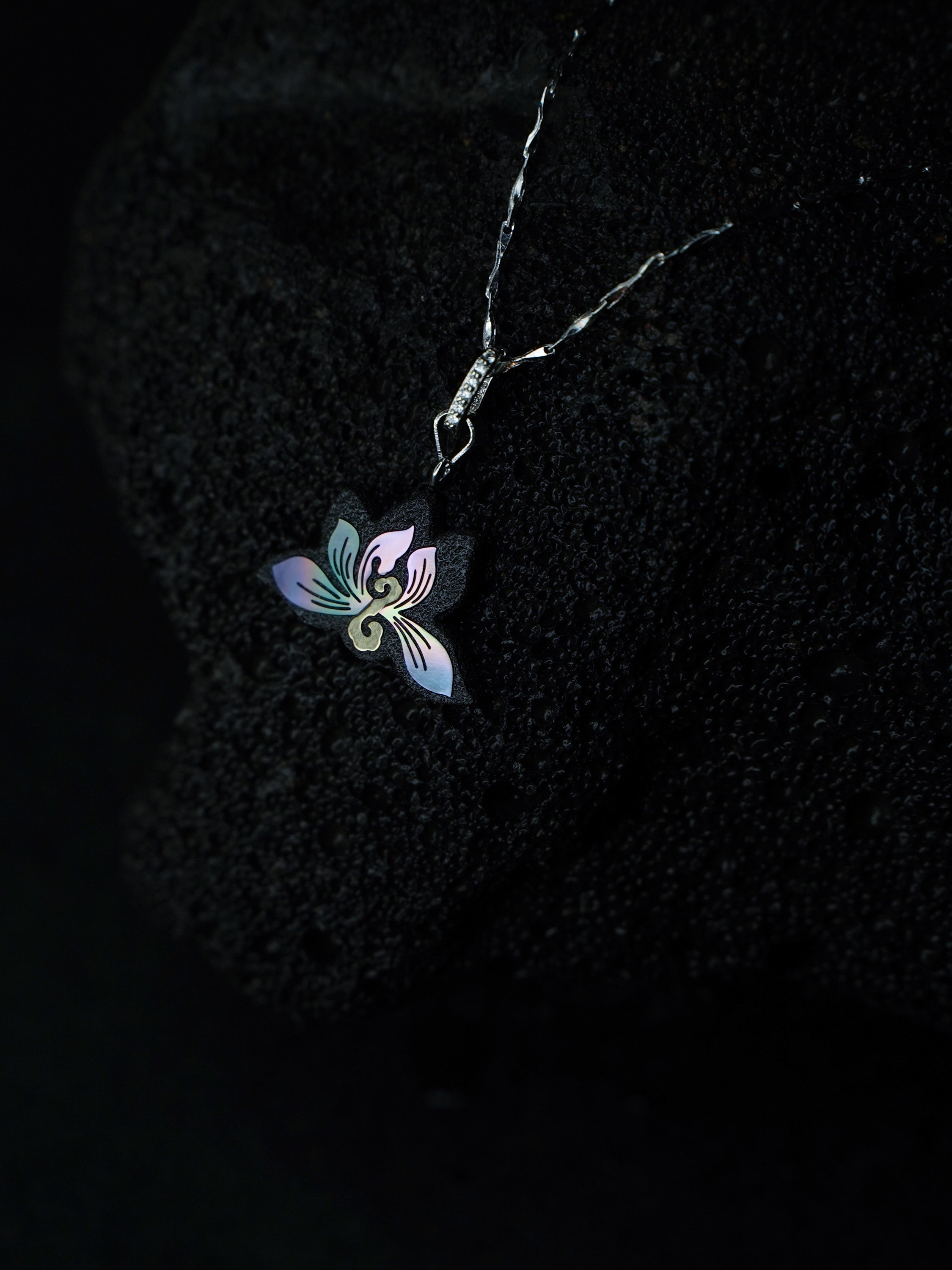 Twelve Flora Series — July Orchid Pendant Necklace