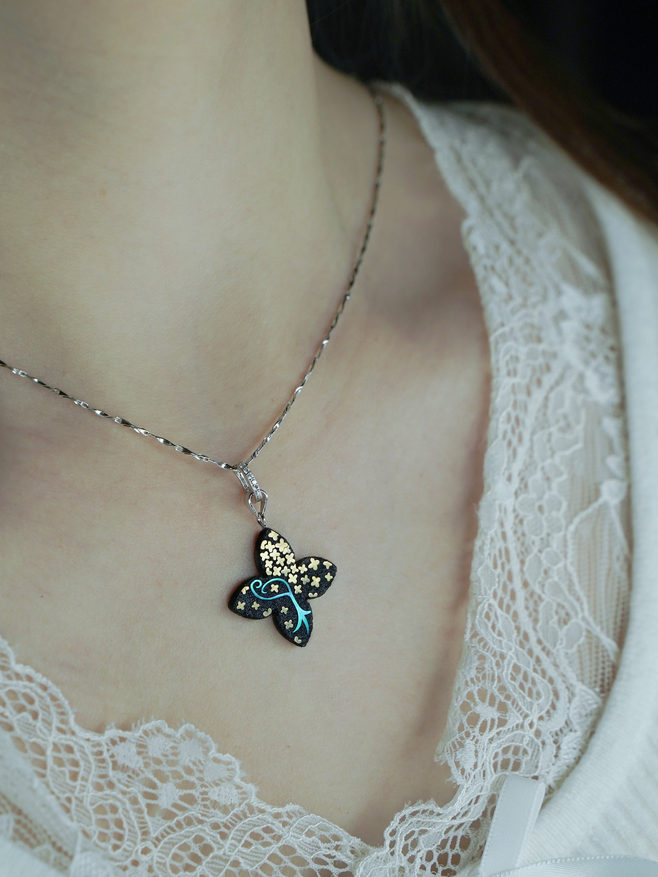 Twelve Flora Series — August Osmanthus Pendant Necklace