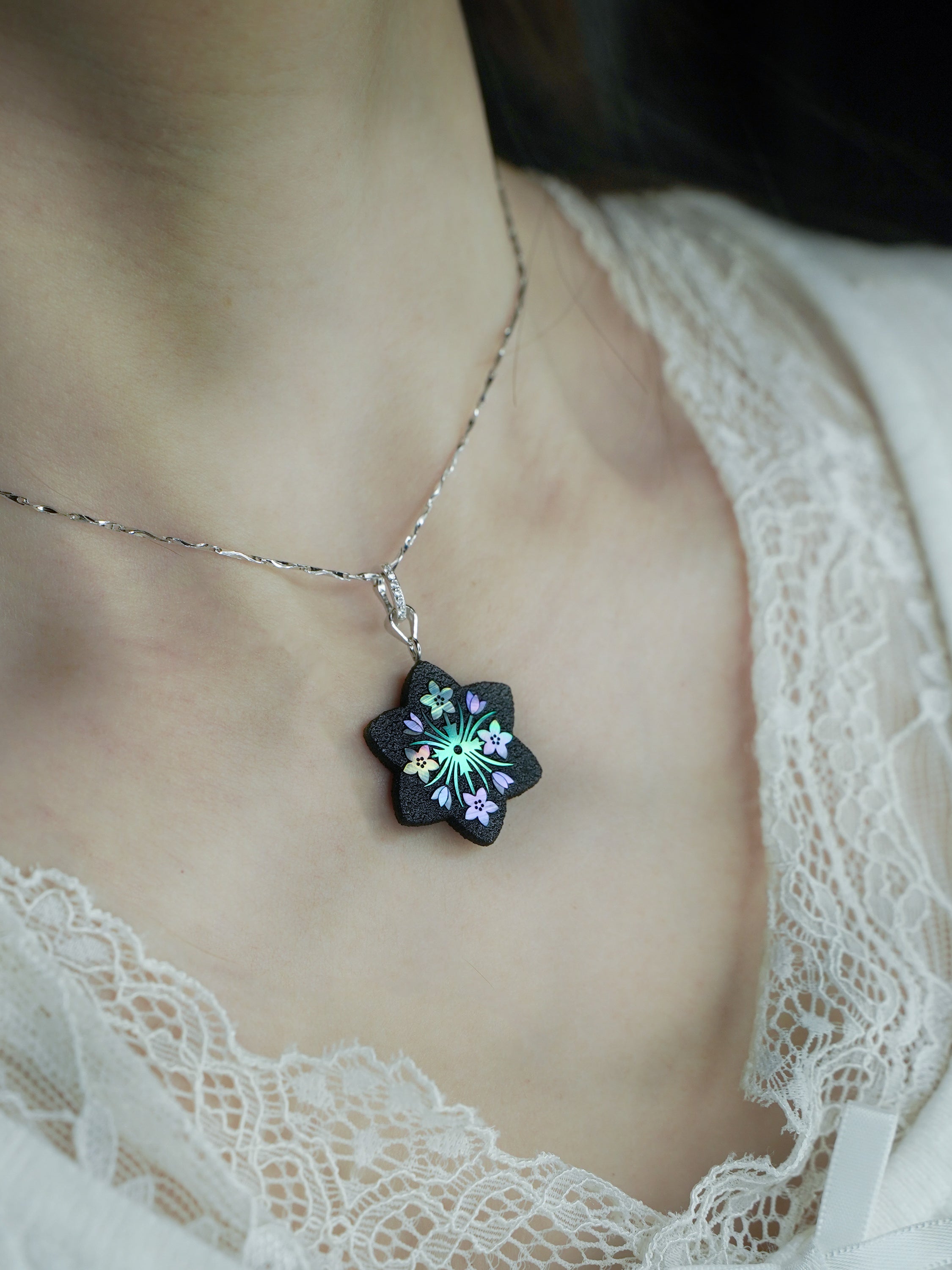 Twelve Bloom Series — January Narcissus  Pendant Necklace