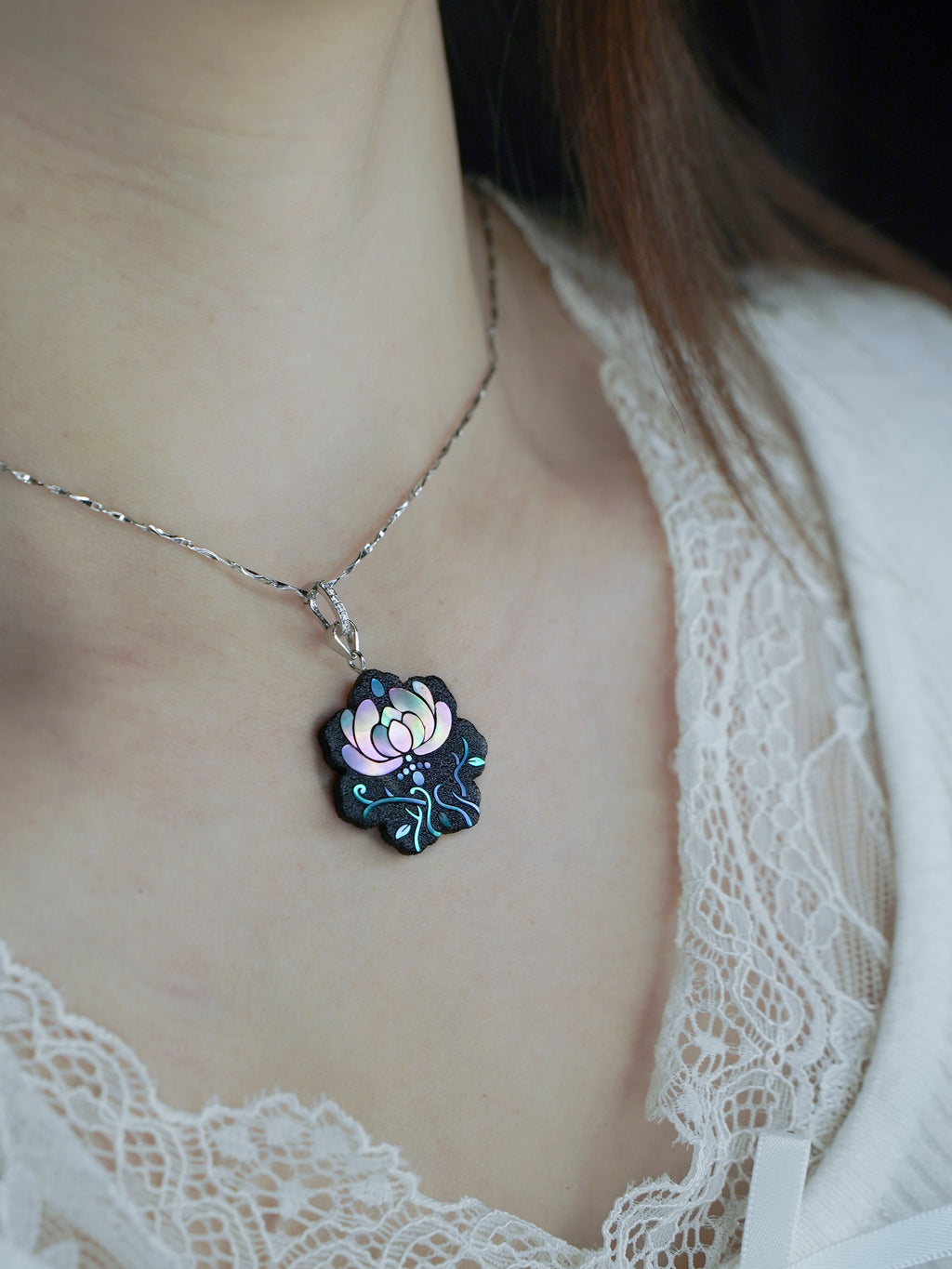 Twelve Flora Series — April Peony  Pendant Necklace