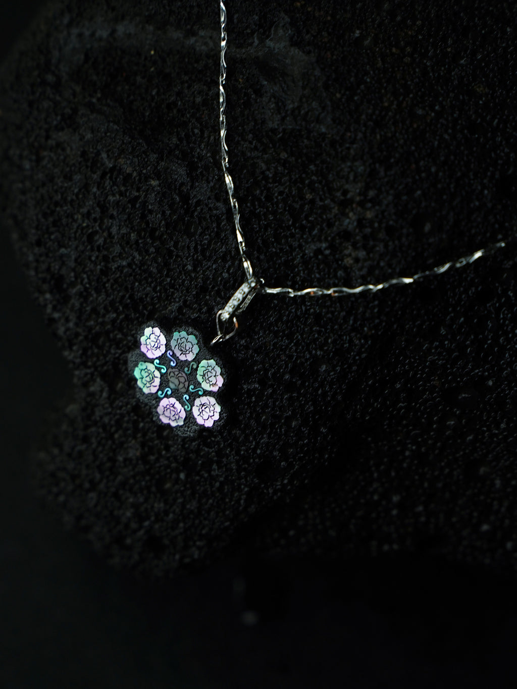 Twelve Flora Series — October Hibiscus Pendant Necklace