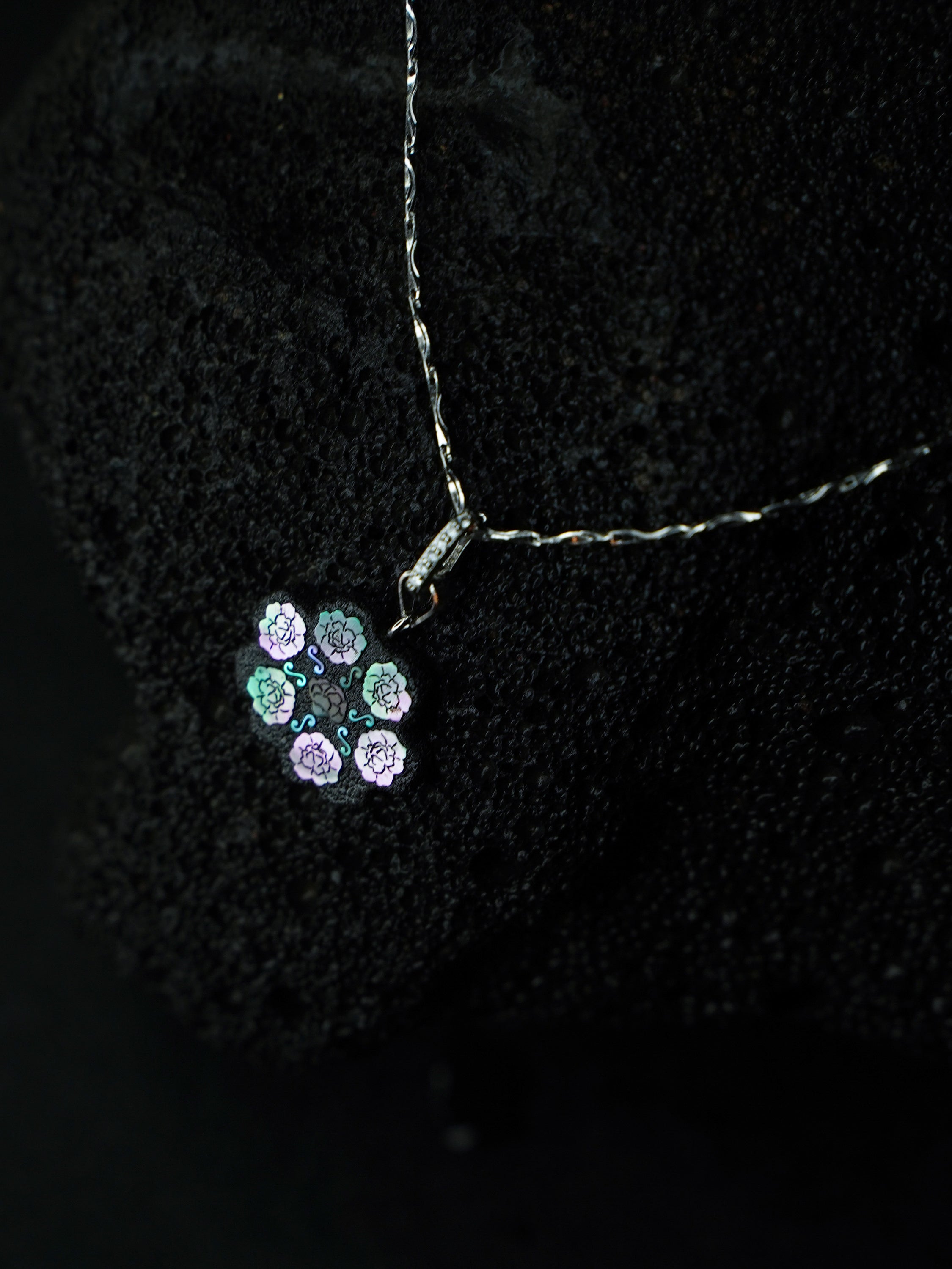 Twelve Flora Series — October Hibiscus Pendant Necklace