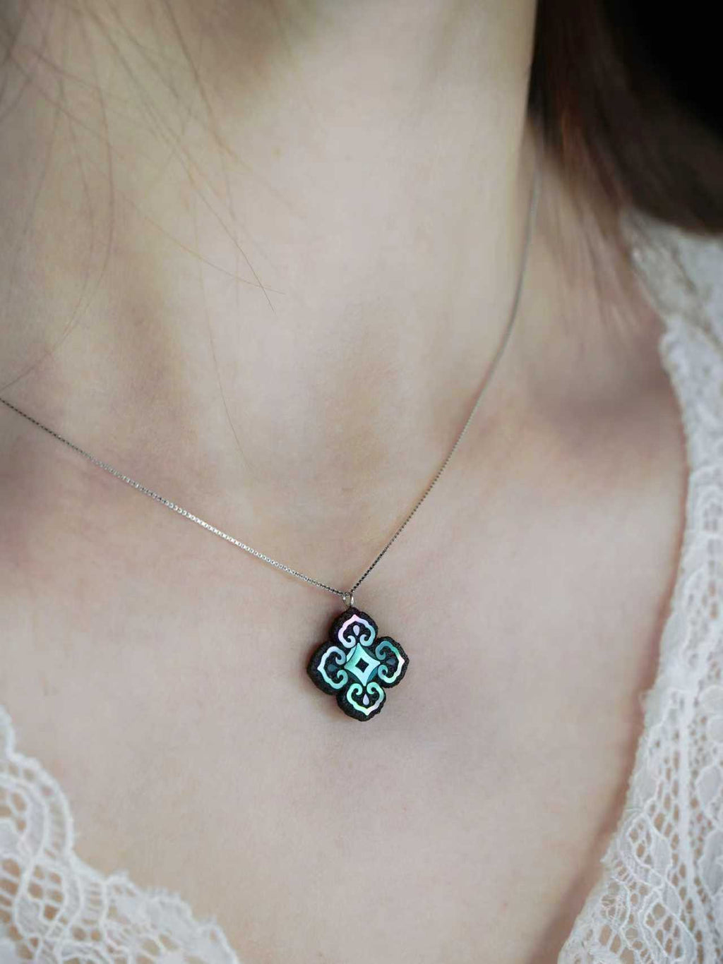 Persimmon Bloom Pendant Necklace