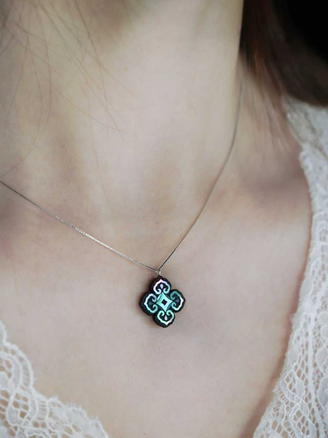 Persimmon Bloom Pendant Necklace