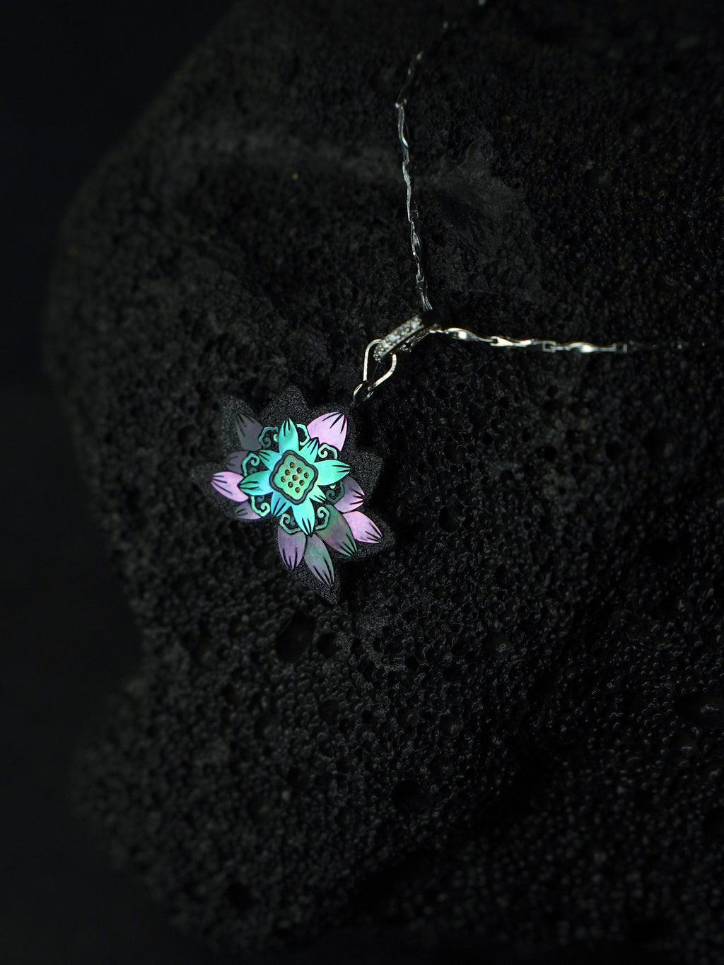 Twelve Flora Series — June Lotus  Pendant Necklace