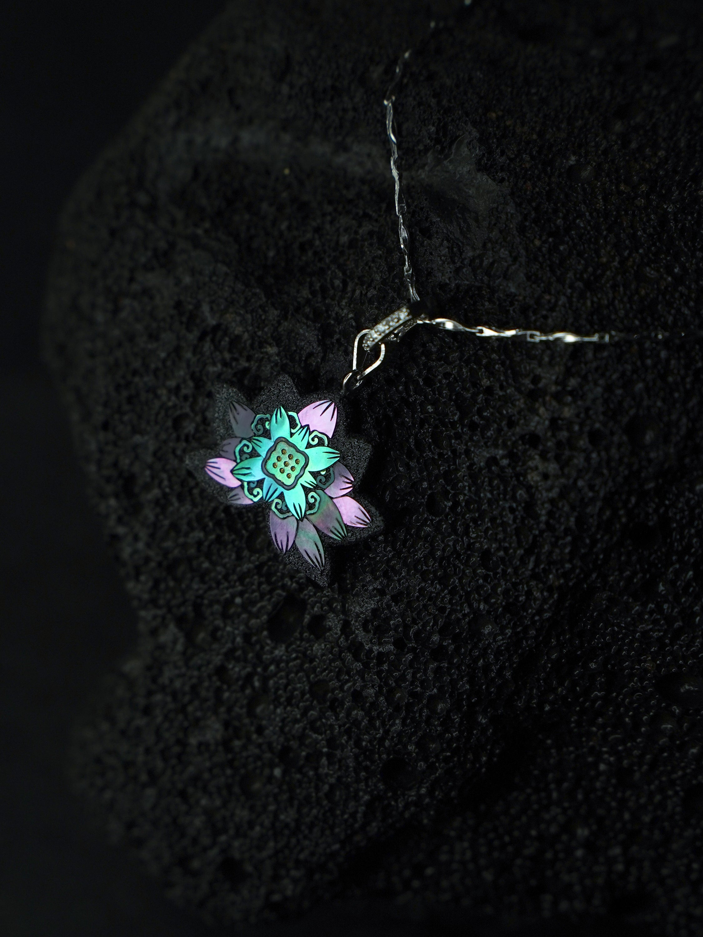 Twelve Flora Series — June Lotus  Pendant Necklace