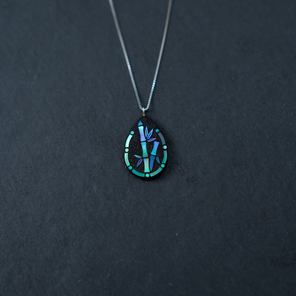Ink Bamboo Pendant Necklace