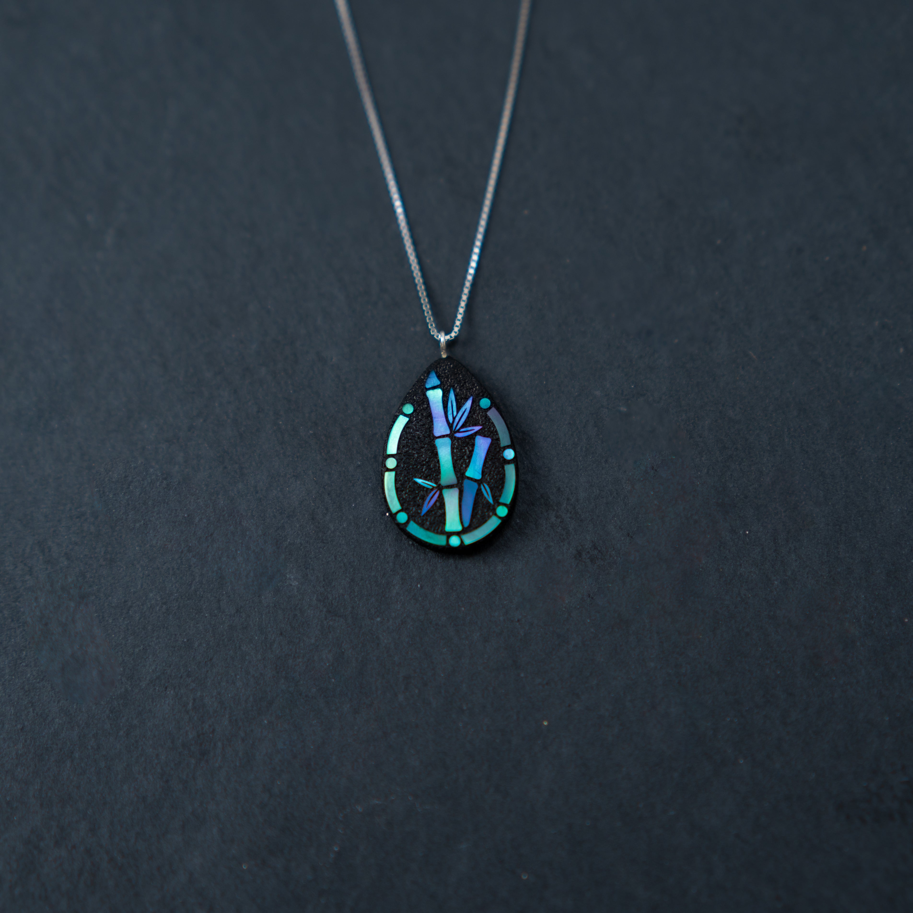 Ink Bamboo Pendant Necklace