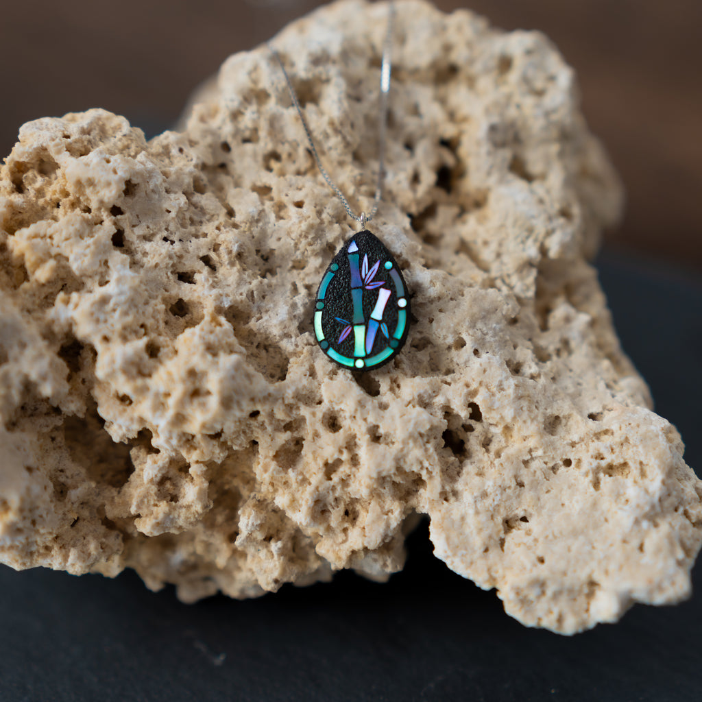 Ink Bamboo Pendant Necklace