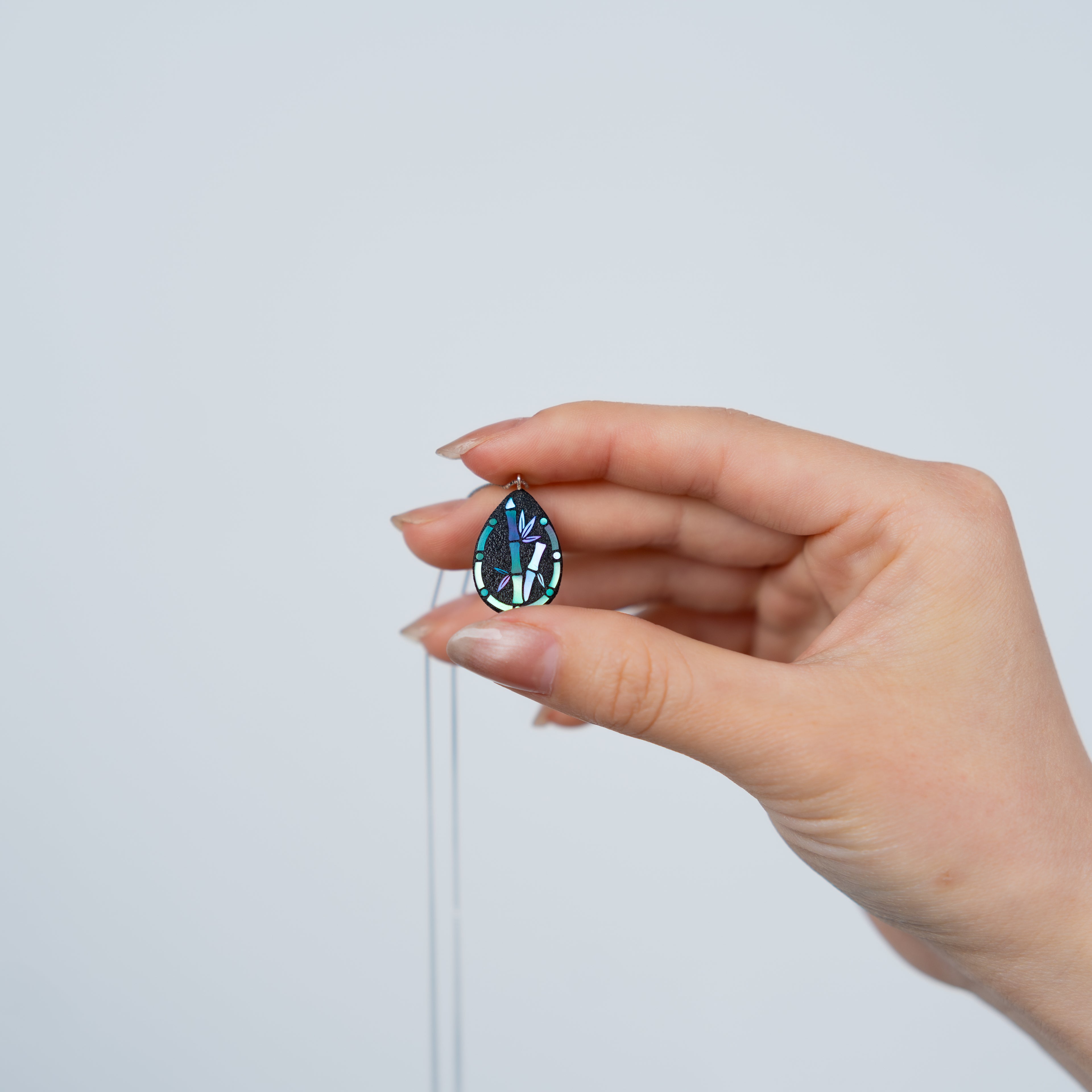 Ink Bamboo Pendant Necklace