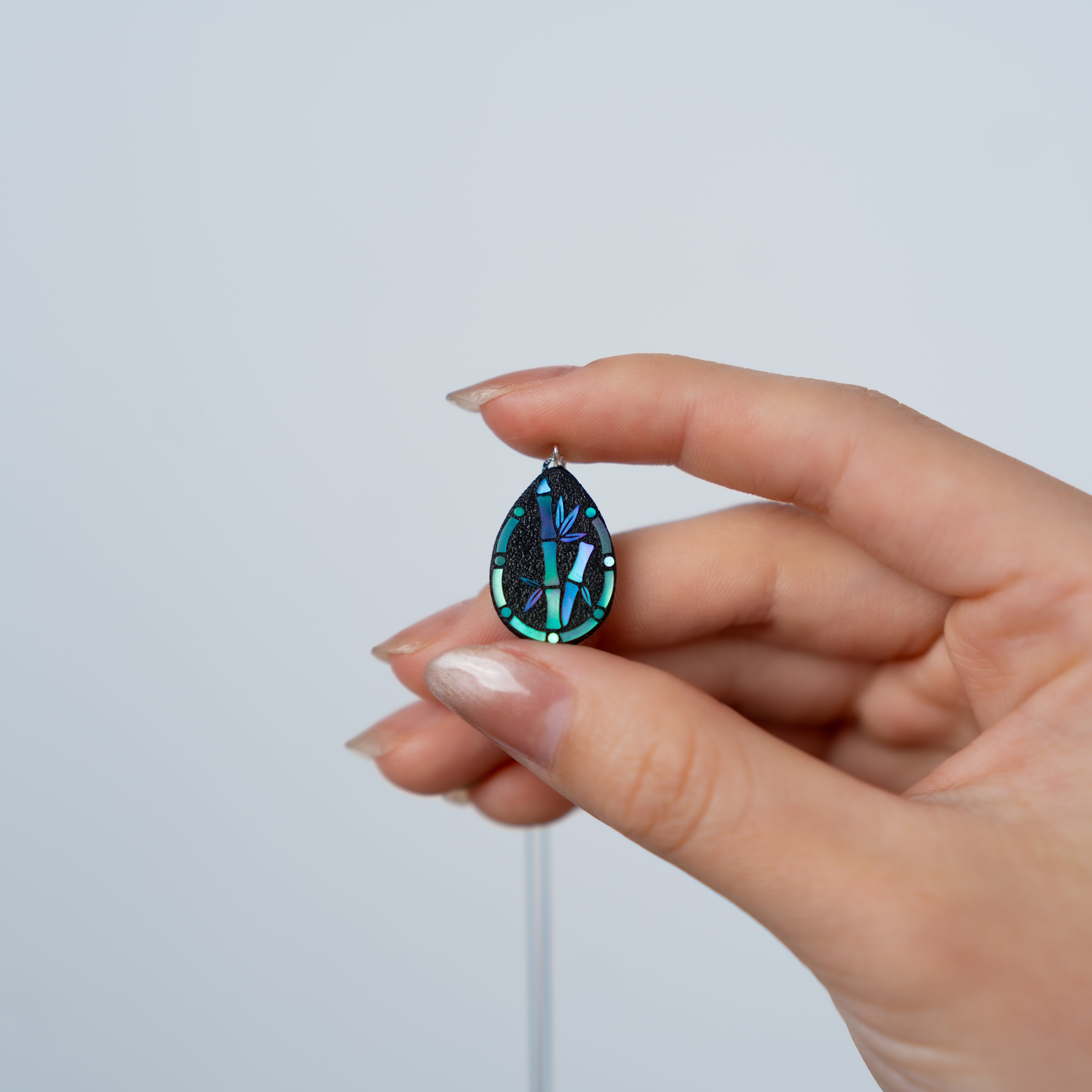 Ink Bamboo Pendant Necklace