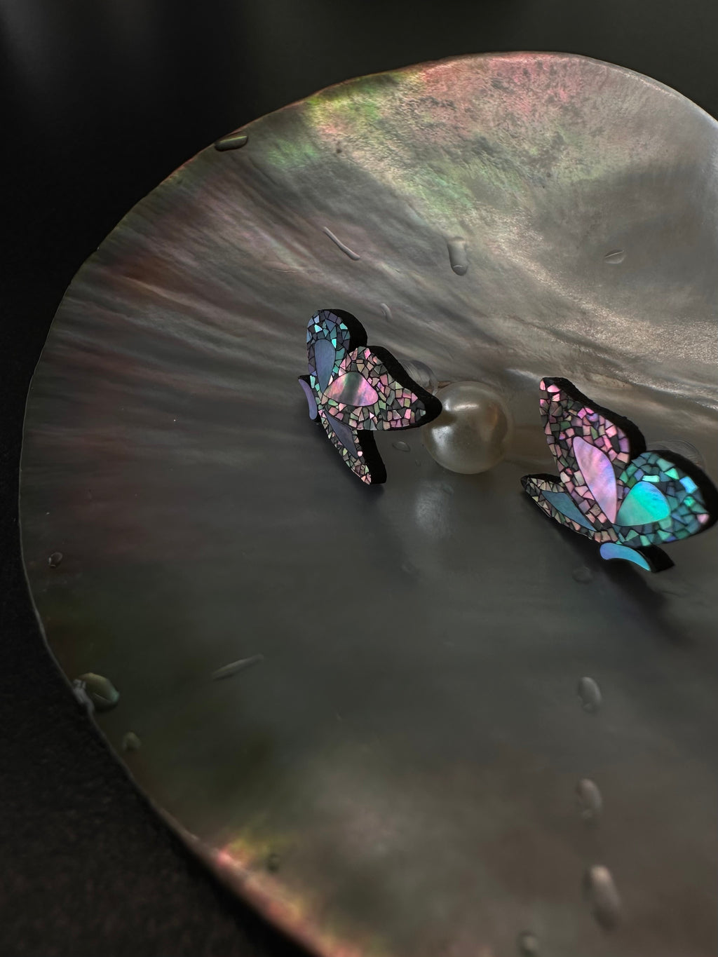 Moonlight Butterfly stud earrings