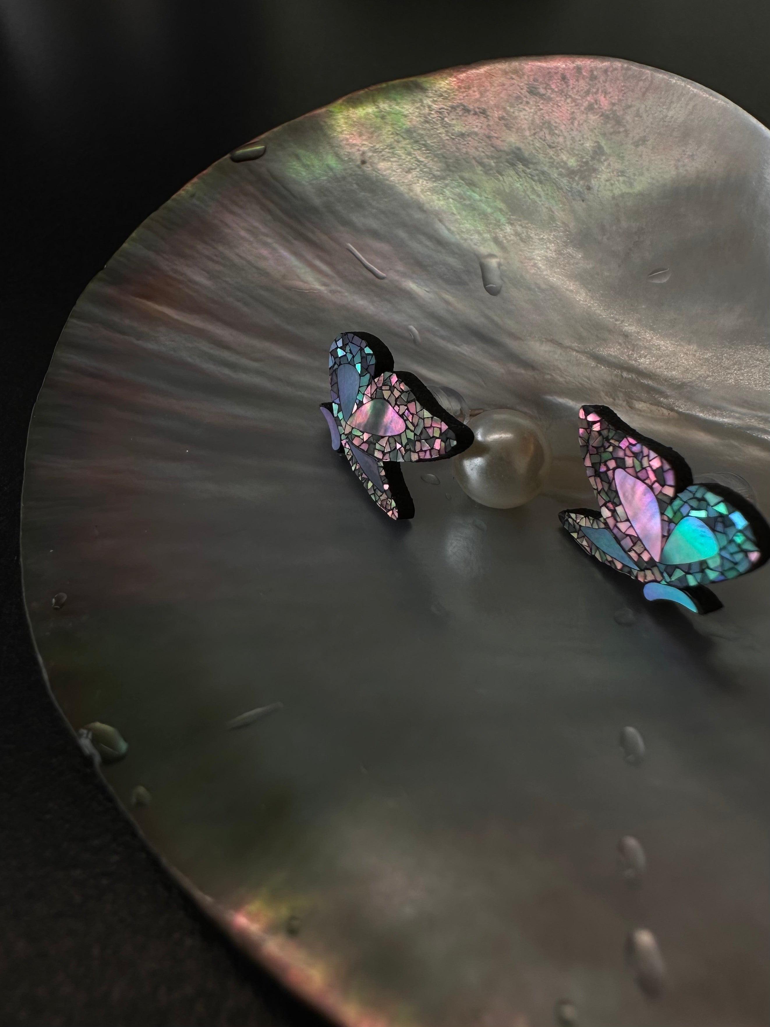 Moonlight Butterfly stud earrings