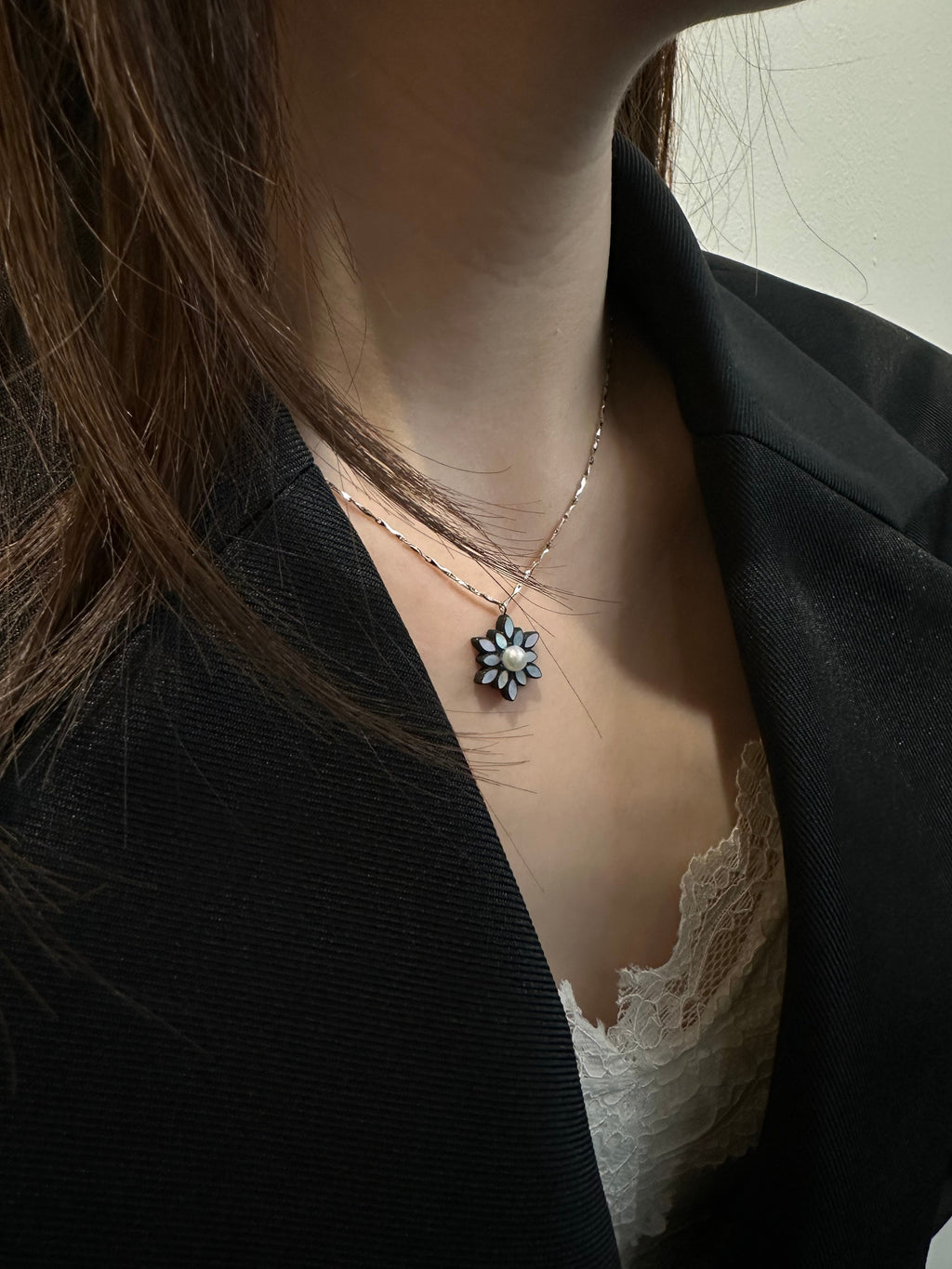 Snow Bloom Pendant Necklace